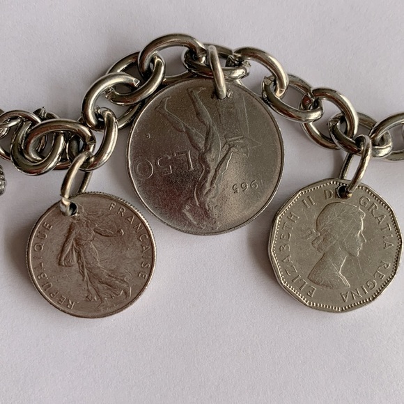 European coins charm bracelet - Picture 9 of 12